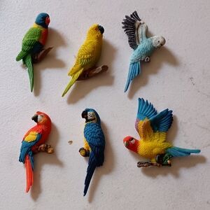 Colorful Bird Figurine Set for Pets